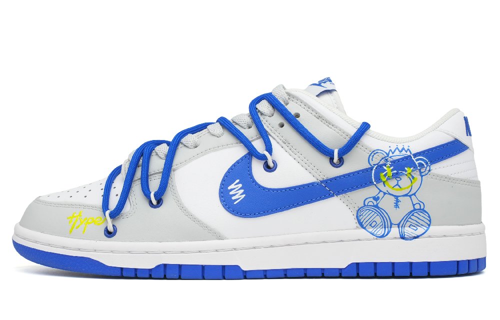 Nike Dunk Low-Top Skateboard Shoes Men's Gray Blue