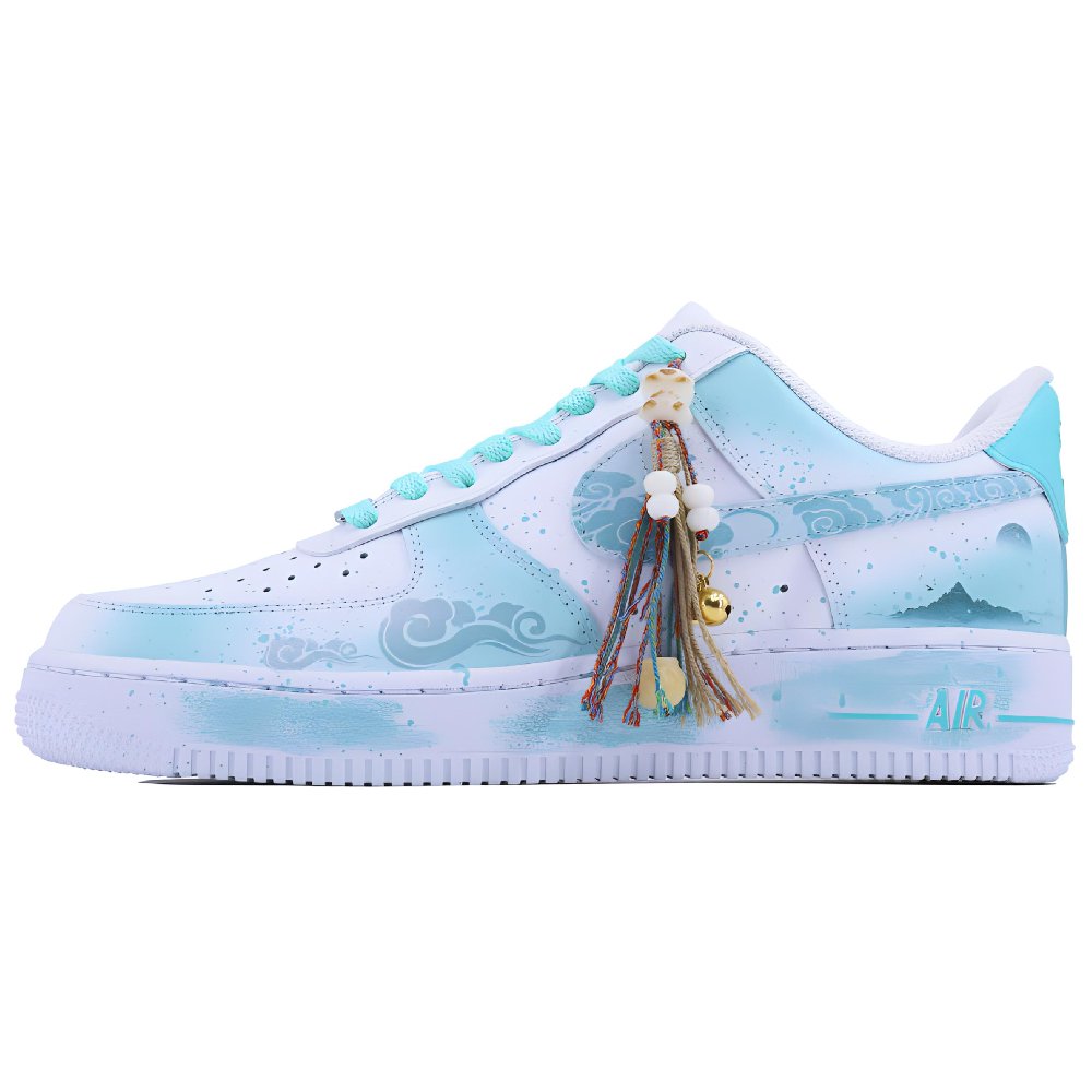 Nike Air Force 1 07 Gazing At The Azure Clouds Wear-Resistant Low-Top Skateboard Shoes Men's Light Cyan