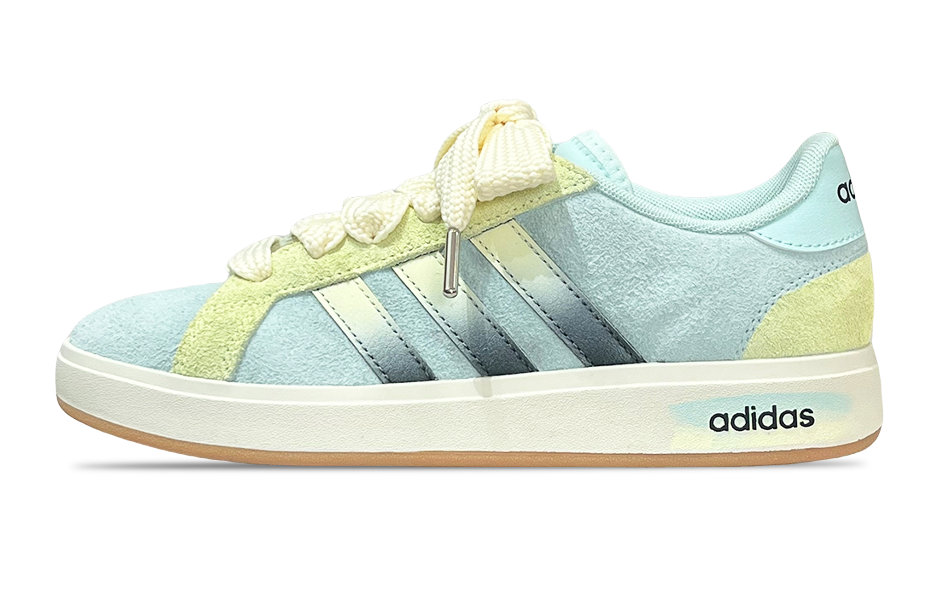 Adidas GRAND COURT 00s Soda Abrasion Resistant Low top Skateboard Shoes Unisex Blue Yellow