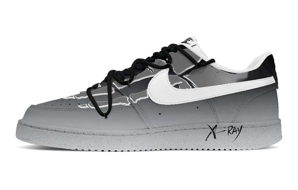 Nike Court Vision 1 Anti-Slip Wear-Resistant Low-Top Skateboard Shoes Men's Gray Black