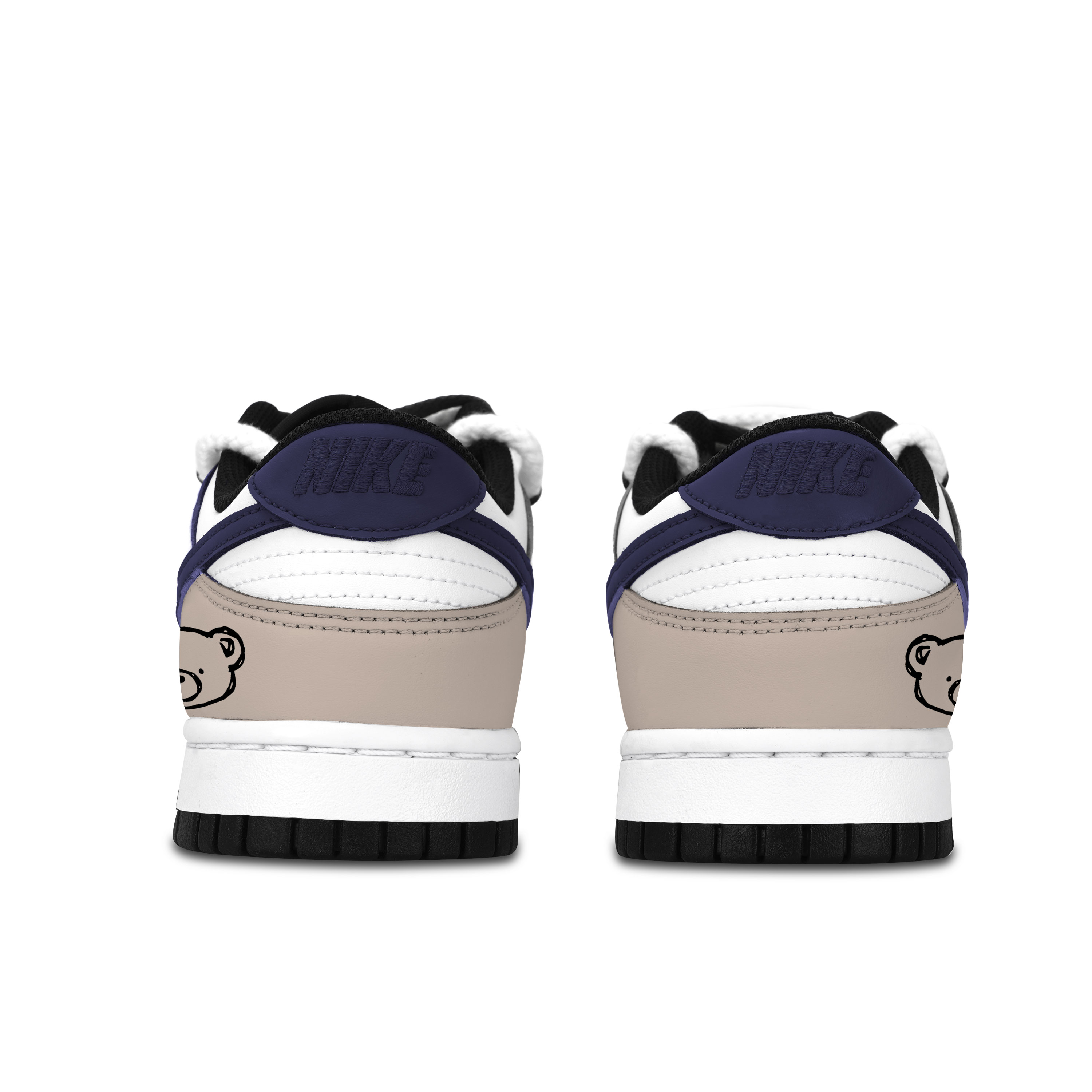 Nike Dunk Black White, Brown Tone Bear Fun Slip Resistant Abrasion Resistant Low top Skateboard Shoes Unisex купить в интернет-магазине Yoocart с быстрой доставкой по России.