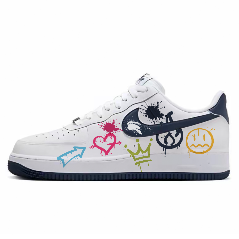 Nike Air Force 1 Abrasion Resistant Low Top Skateboard Shoes Men's White