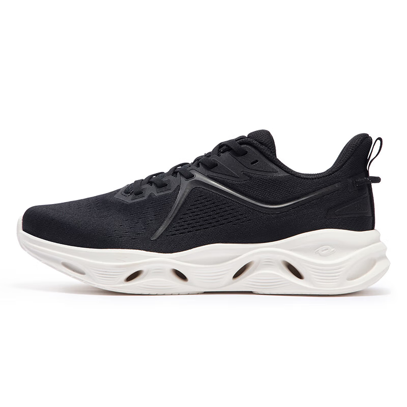 361° Cushioning Wear-Resistant Low-Top Casual Running Shoes Men's Black White