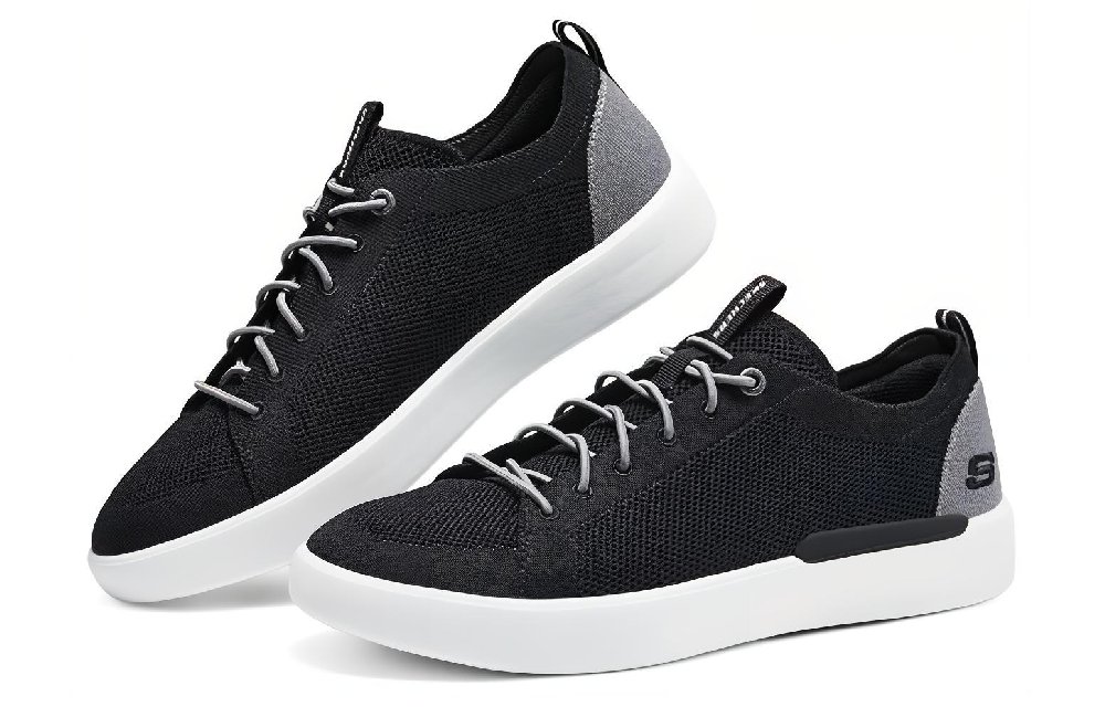 Skechers MENS USA STREET WEAR Low Top Skateboard Shoes Men's Black