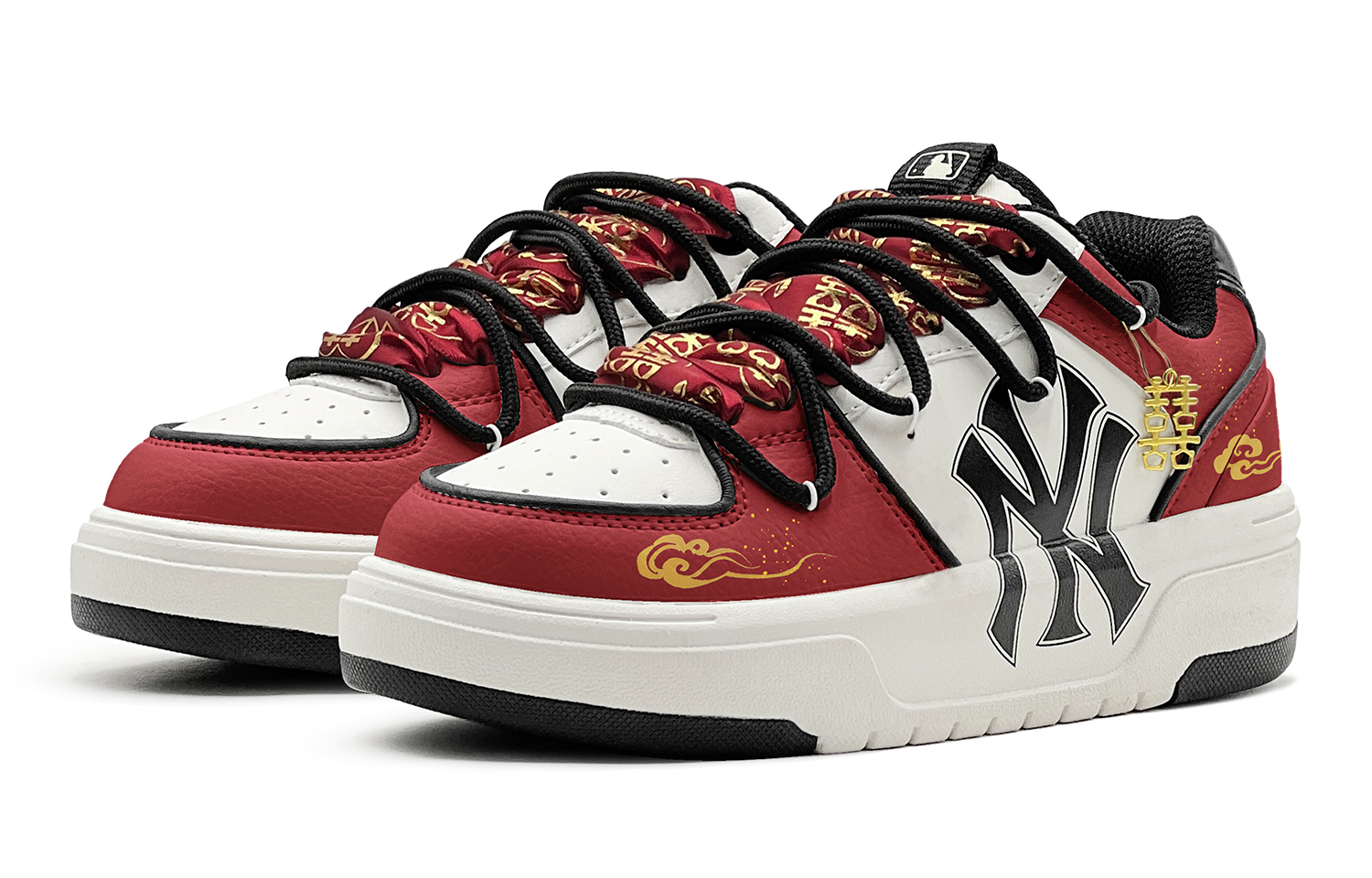 MLB Chunky Liner Skateboard Shoes Unisex Low Top Gold