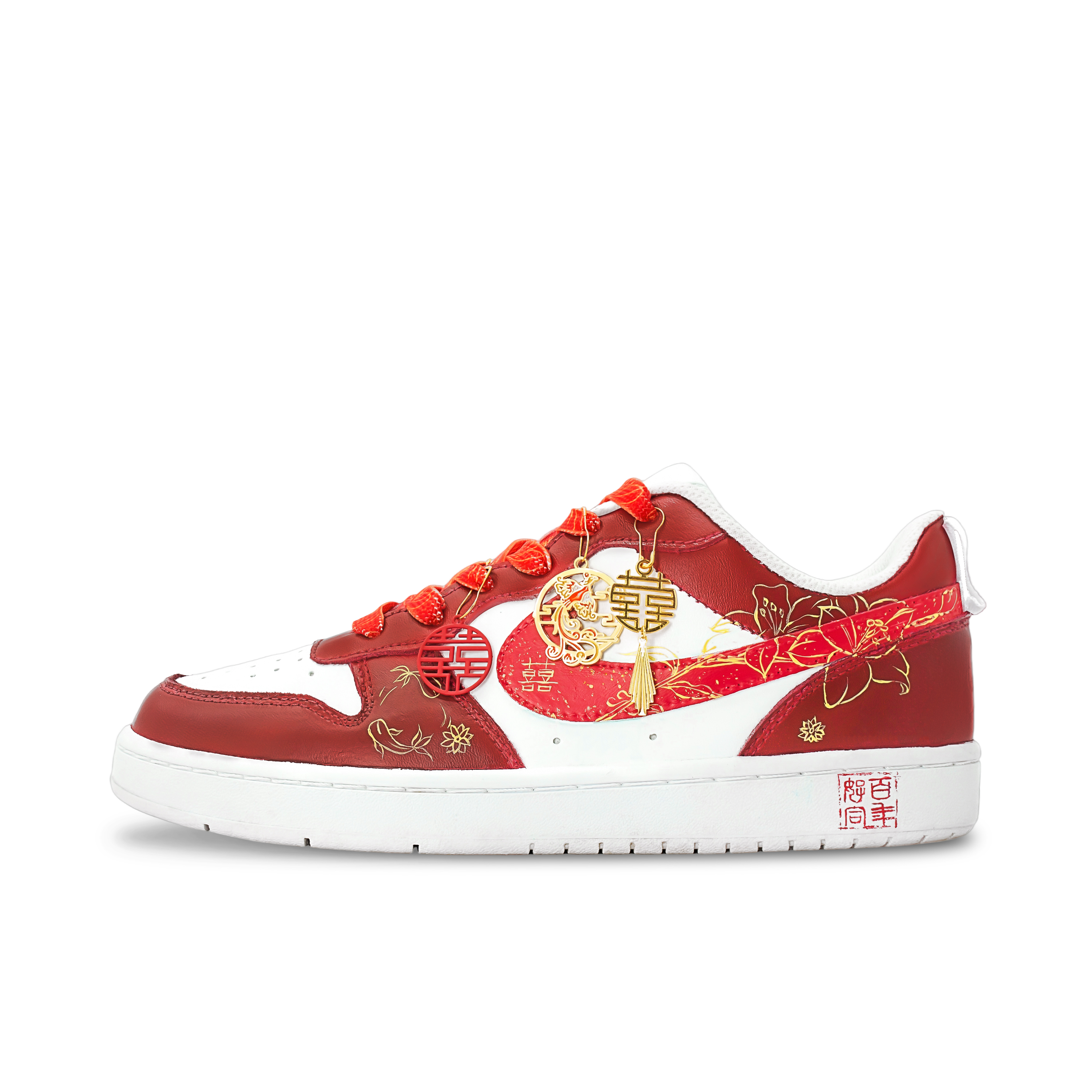 Nike Court Borough Skateboard Shoes Unisex Low top Red/Gold