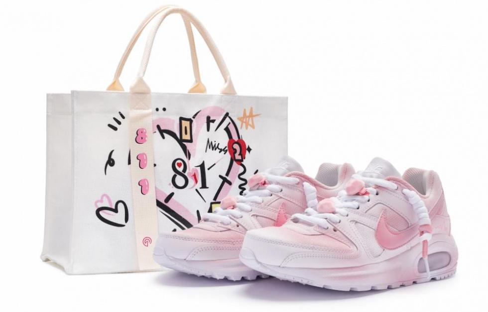 Nike Abrasion Resistant Low Top Air Cushion Running Shoes Women's White Pink