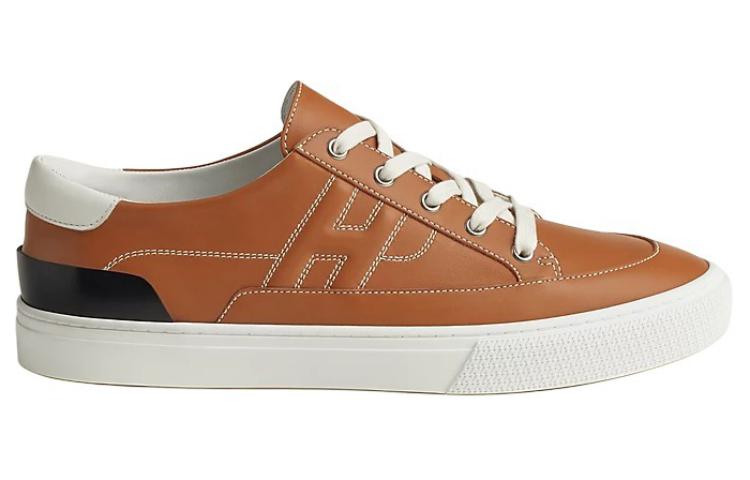HERMES Deep Low Top Skateboard Shoes Men's Brown