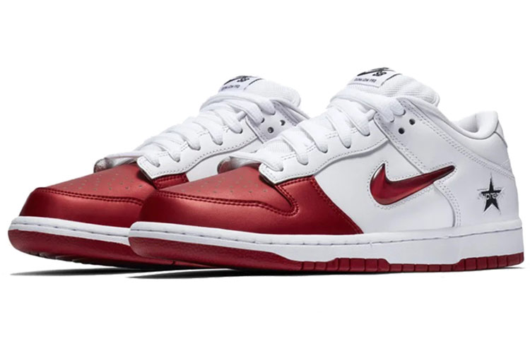 Nike Sb Dunk Low Supreme Jewel Swoosh Red