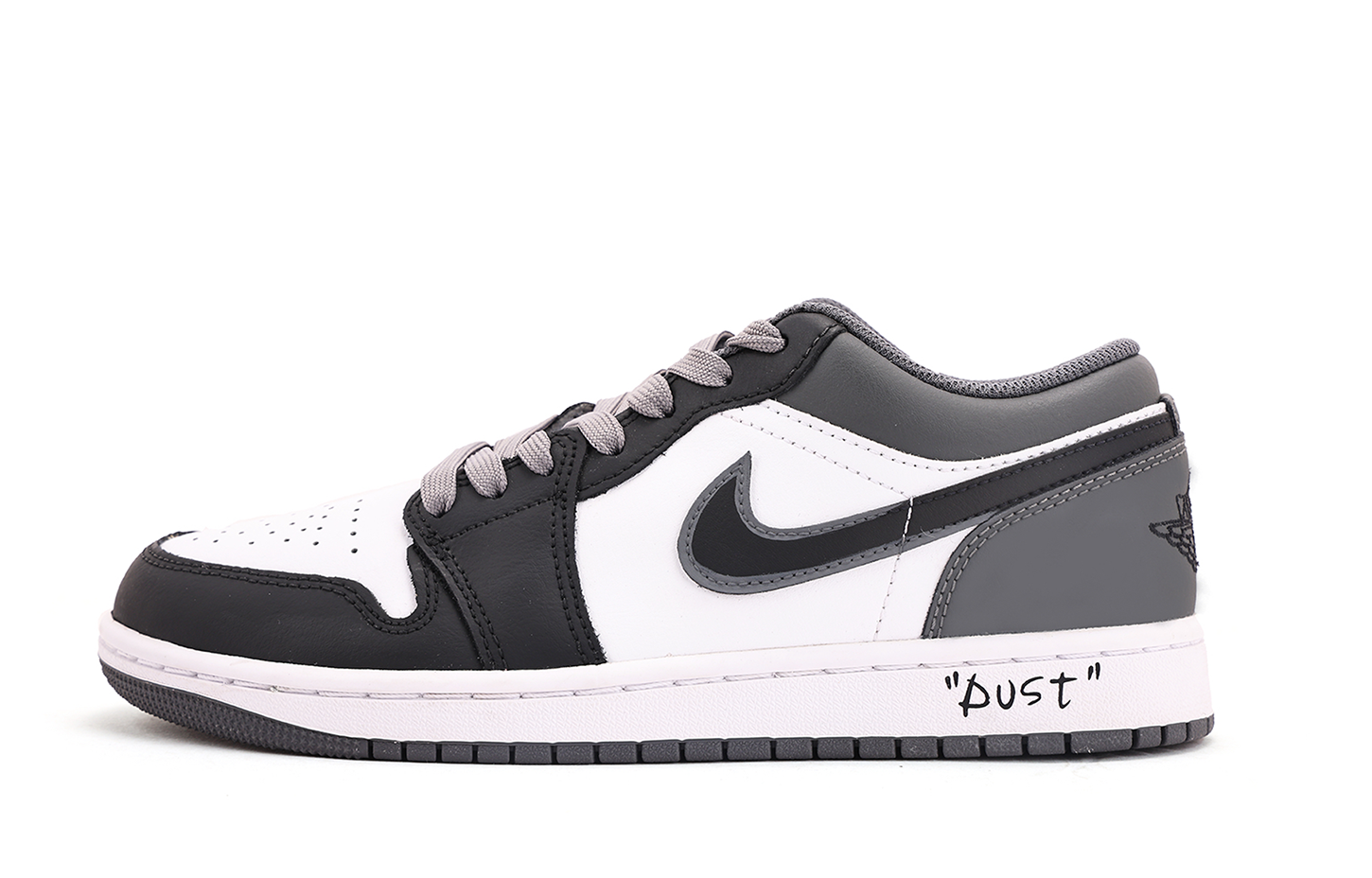 Jordan Air Jordan 1 Abrasion Resistant Coverage Low top Vintage Basketball Shoes Unisex Gray White