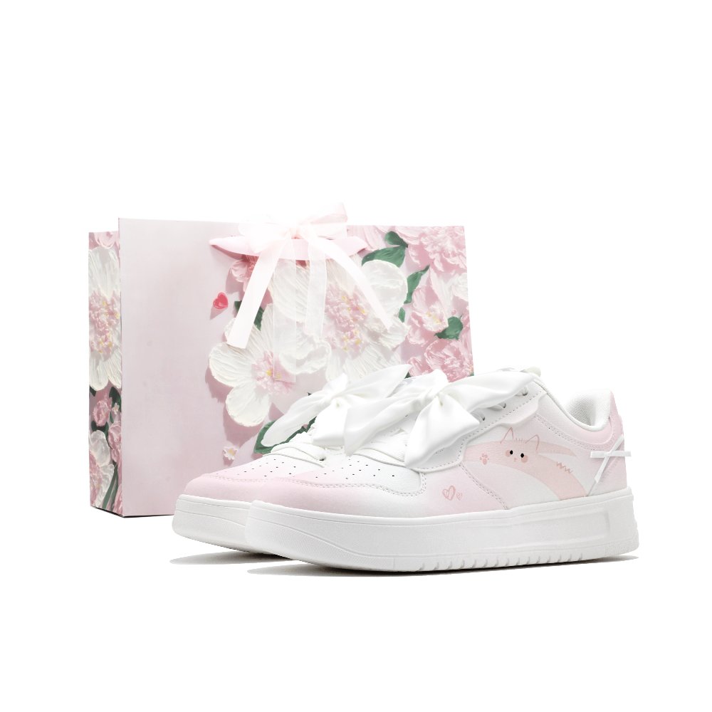 Anta Relaxed Wear resistant And Lightweight Low top Skateboard Shoes Women's Pink White
