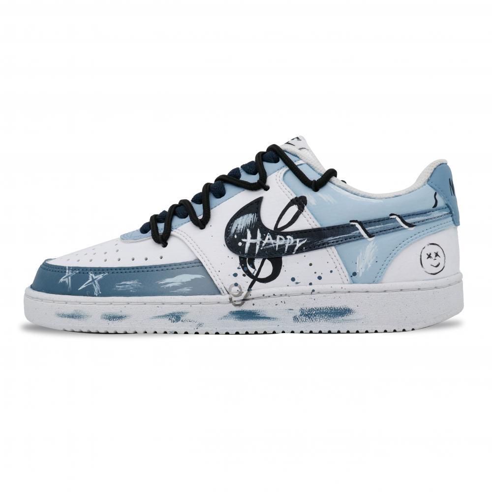 Nike Court Vision 1 Joyful Melody Anti-Slip Wear-Resistant Low-Top Skateboard Shoes Men's Blue White