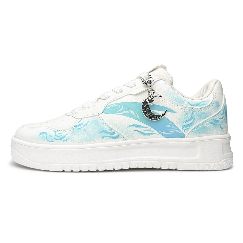Anta Relaxed Lightweight Height Increasing Slip Resistant Low Top Skateboard Shoes Unisex Sky Blue