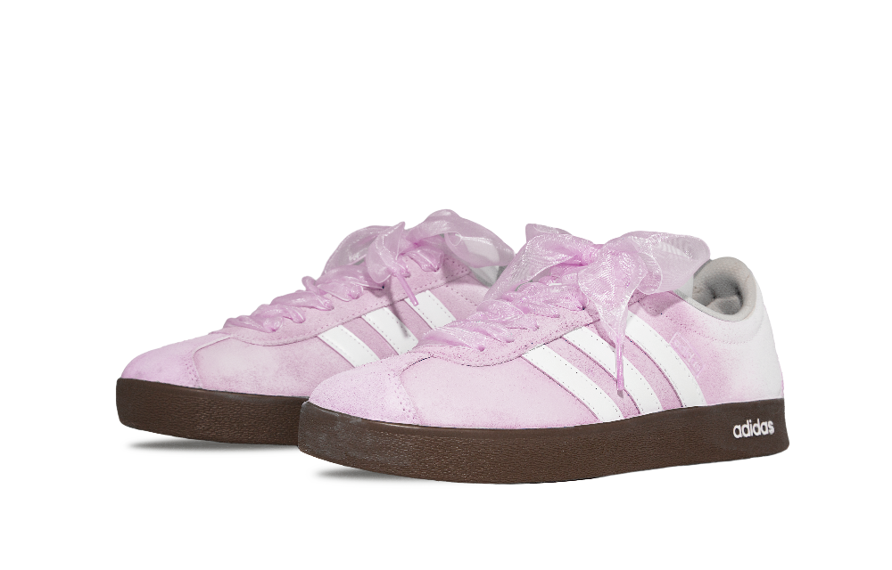 Adidas Neo VL Court Lifestyle Graceful Cloudy Gauze Anti Slip Wear Resistant Low Top Skateboard Shoes Unisex White