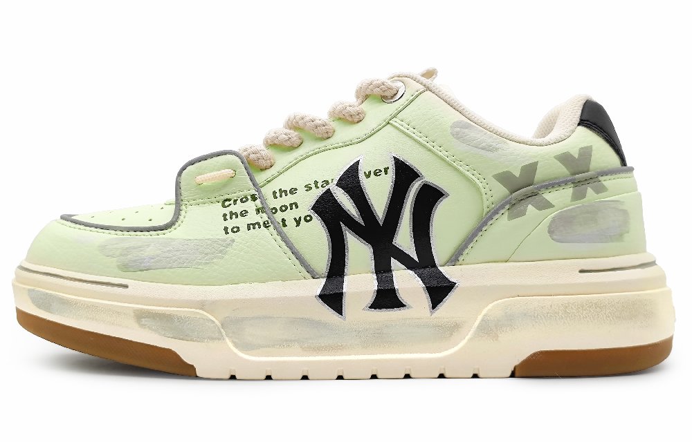 MLB Chunky Liner Anti-Slip And Wear-Resistant Height Increasing Low-Top Skateboard Shoes Unisex Light Green