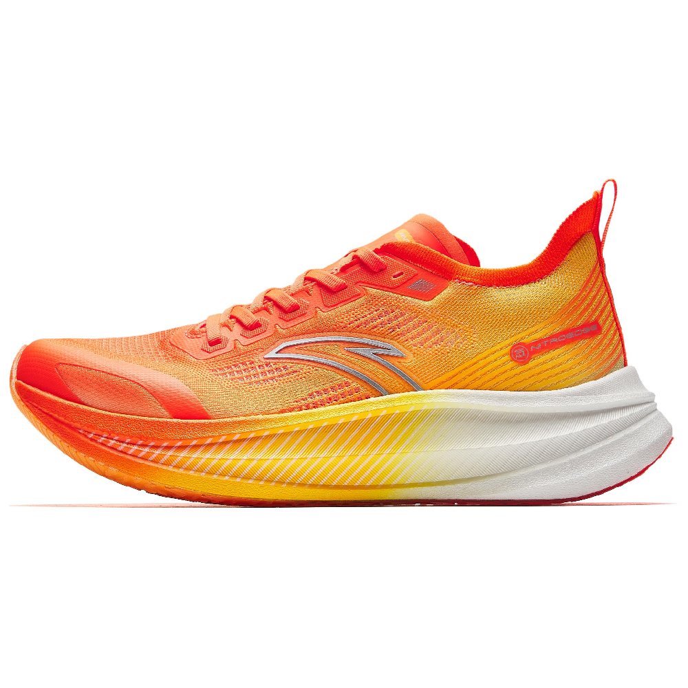 Anta Cushioned Wear-Resistant Breathable Low-Top Full-Length Carbon Plate Training Running Shoes Men's Yellow Orange