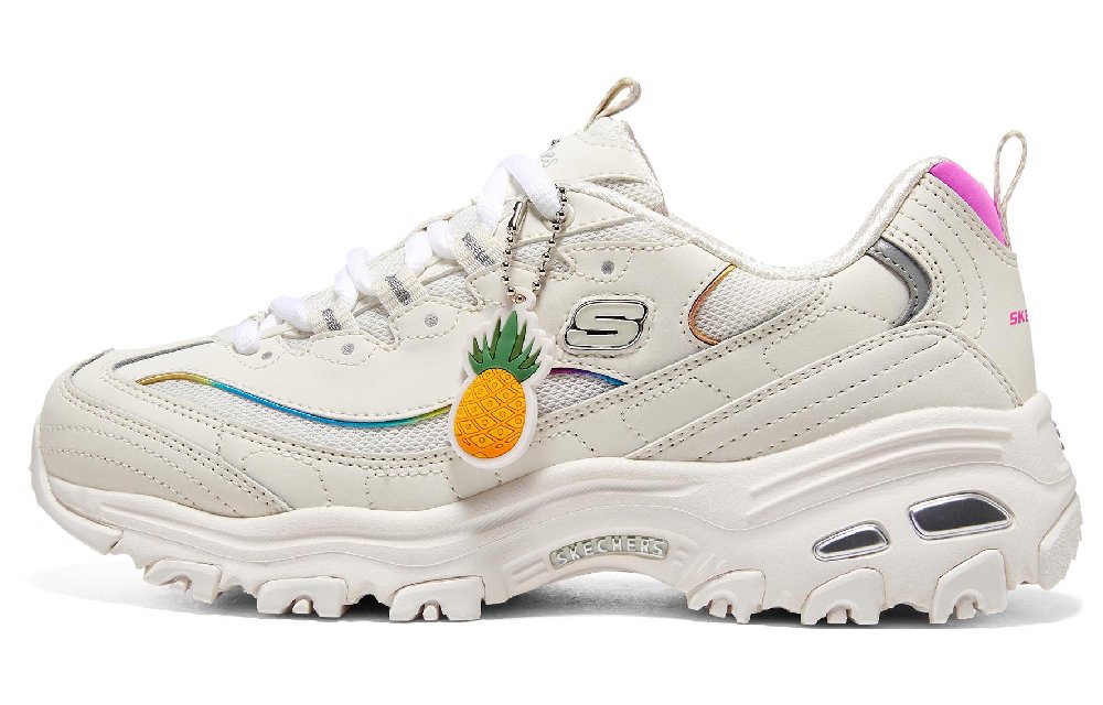 Skechers D'LITES 1.0 Fruit Bears Durable Breathable Low-Top Casual Shoes Women's White