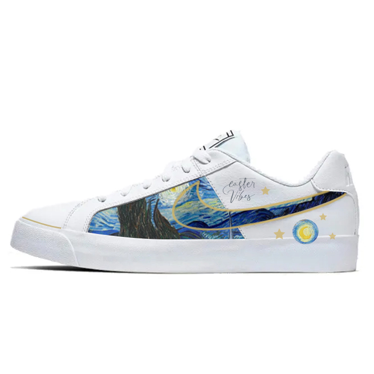 Nike Court Royale Anti-Slip Wear-Resistant Low-Top Skateboard Shoes Unisex White Black