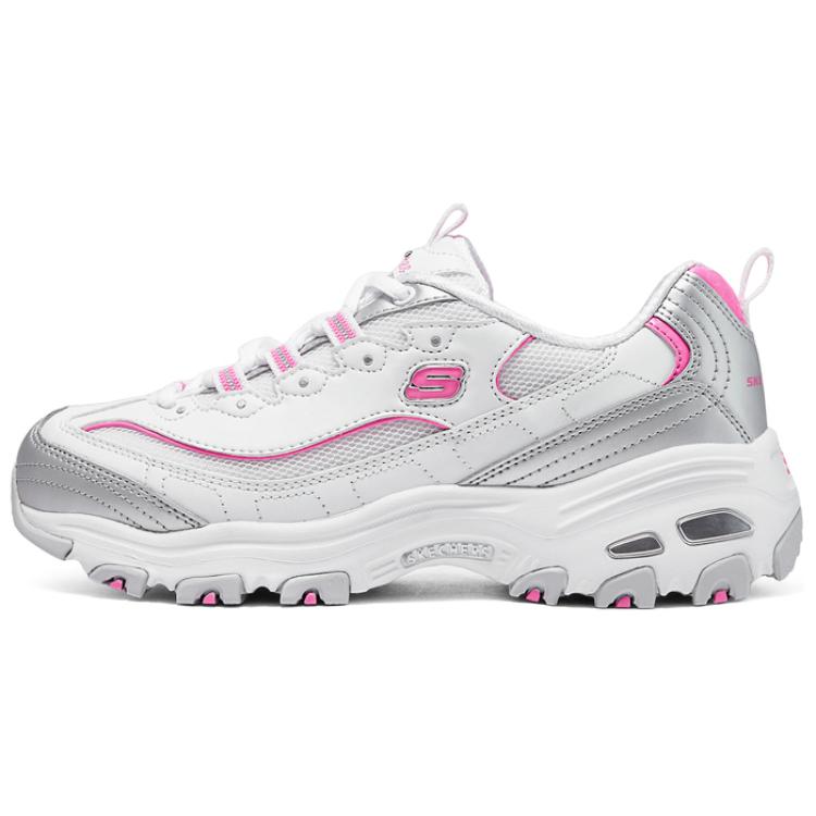 Skechers DLITES Low Top Chunky Sneakers Women's White Pink