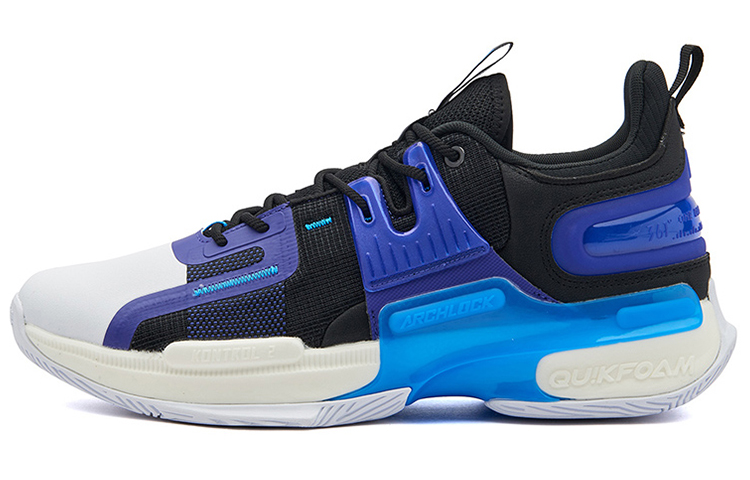 361° Restraint 2 Kelan White Abrasion Resistant Breathable Mid Top Basketball Shoes Men's Black Blue