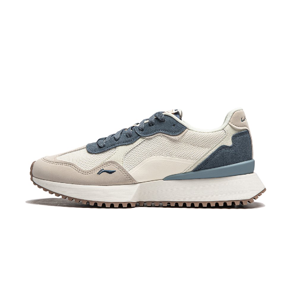 LiNing Zaiwu Cushioning Anti-Slip And Wear-Resistant Height Increasing Low-Top Casual Shoes Men's White Gray Blue