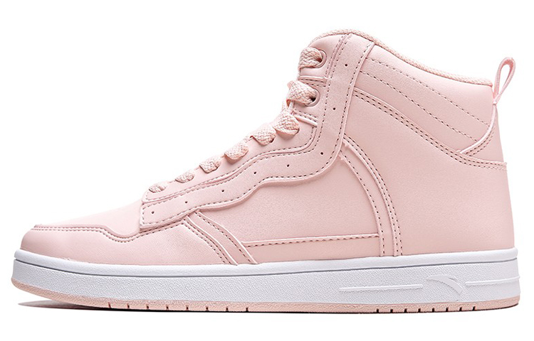 Anta Life Collection Anti-Slip Wear-Resistant High-Top Skateboard Shoes Women's Baby Pink