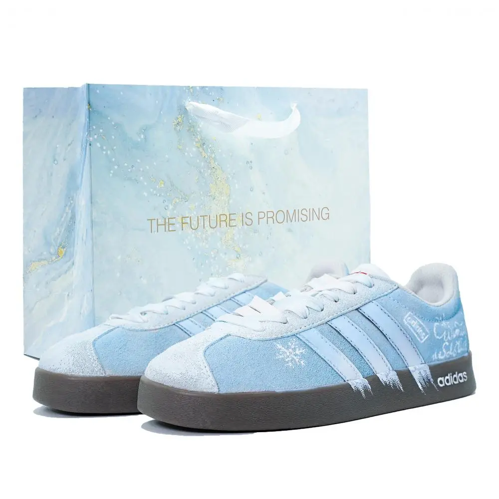 Adidas VL COURT 2.0 Wear resistant And Lightweight Low top Skateboard Shoes Unisex Light Blue
