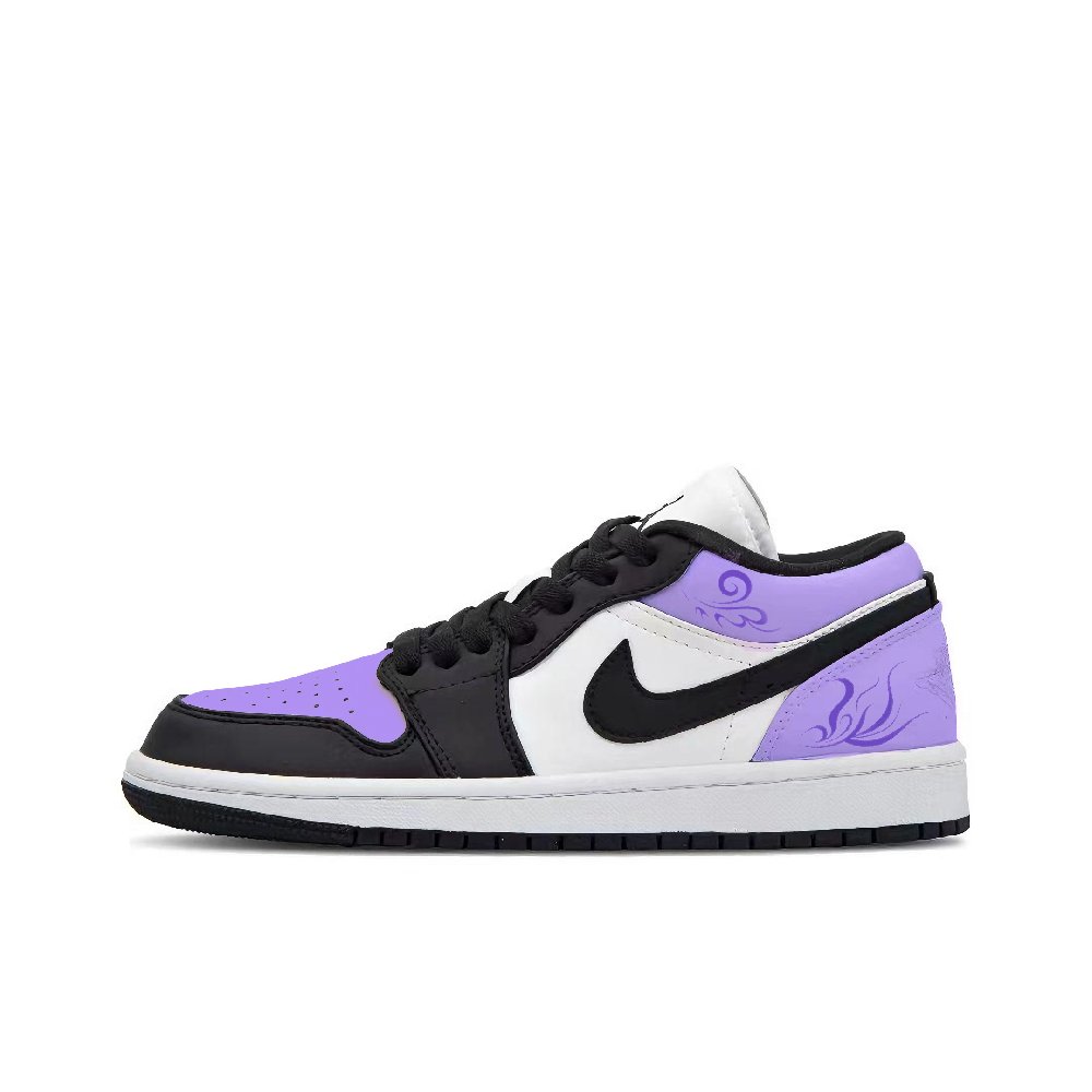 Jordan Air Jordan 1 Abrasion Resistant Low Top Vintage Basketball Shoes Unisex Purple