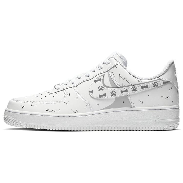 Nike Air Force 1 Anti-Slip And Wear-Resistant Lightweight Low-Top Skateboard Shoes Women's White Gray