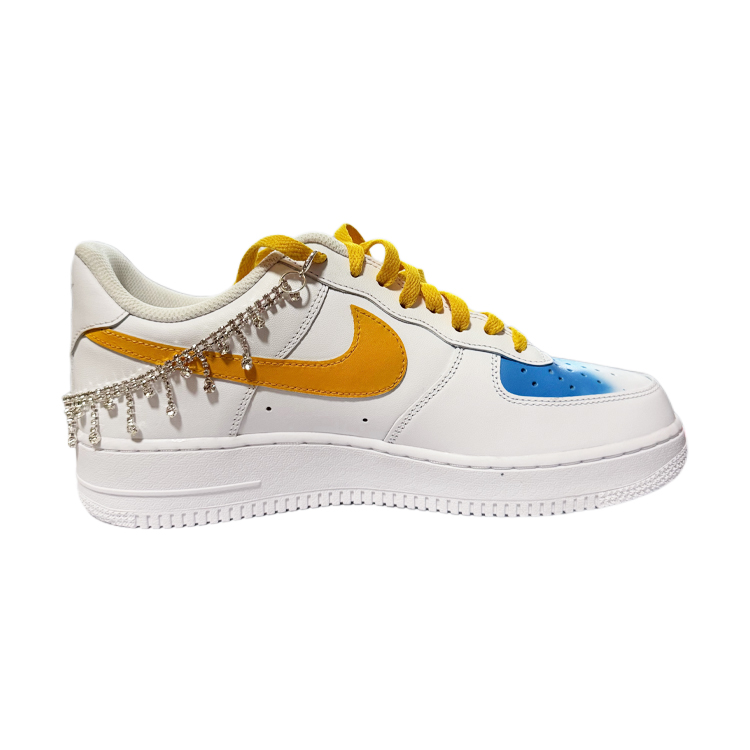 Nike Air Force 1 07 Pikachu Low Top Skateboard Shoes Men's White Blue Yellow