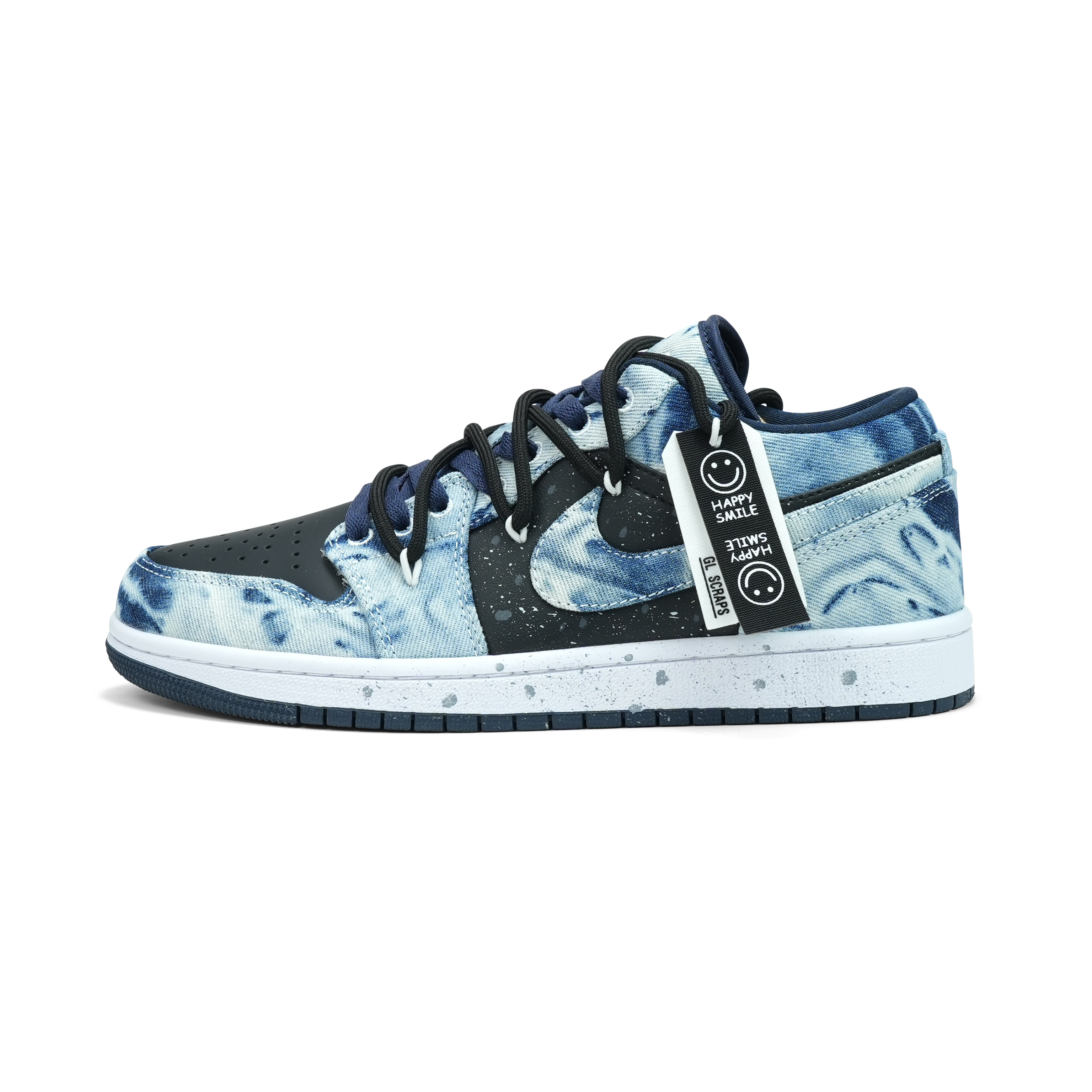 Jordan Air Jordan 1 Abrasion Resistant Low top Vintage Basketball Shoes Men's Blue Black