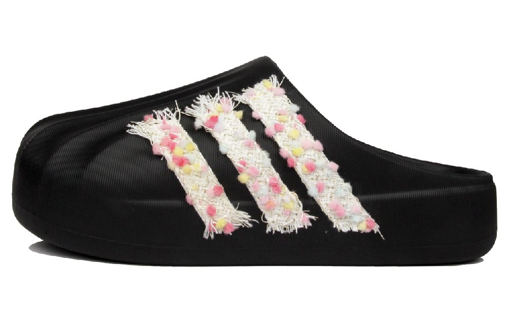 Adidas Originals AdiFOM SUPERSTAR MULE Abrasion Resistant Closed Toe Slippers Unisex Black Pink