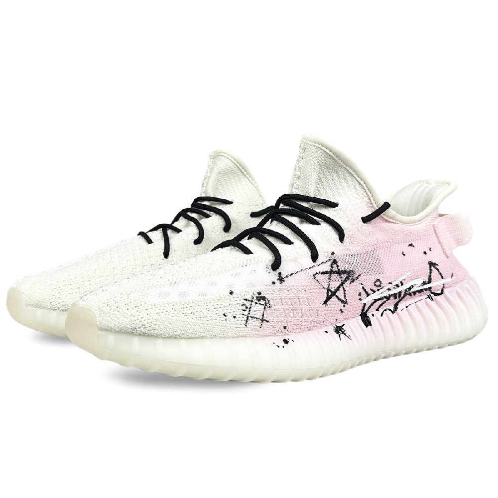 Adidas Originals Yeezy Boost 350 V2 Abrasion Resistant Low Top Casual Shoes Unisex Black White