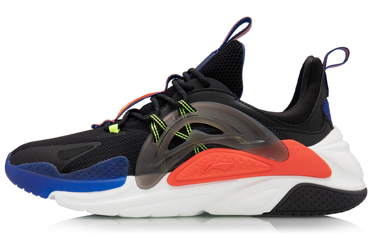 LiNing Spark Cushioning Anti-Slip And Wear-Resistant Low-Top Sports Casual Shoes Men's Black Blue