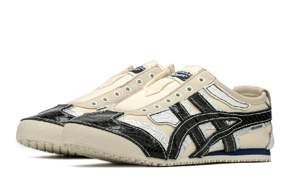 Onitsuka Tiger MEXICO 66 Anti Slip Wear Resistant Low Top Casual Shoes Unisex Black White