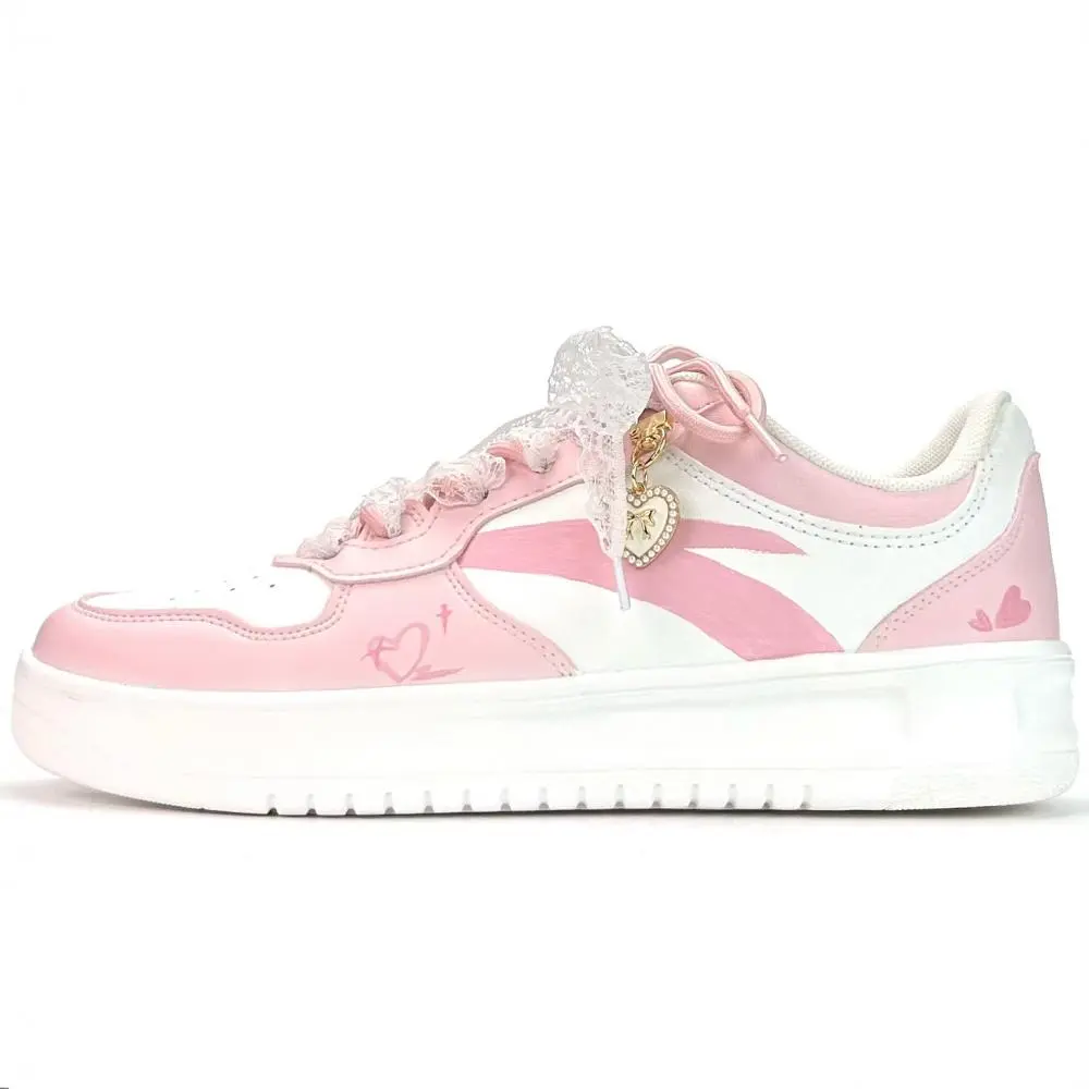Anta Relaxed Cushioning, Breathable, Height Increasing Low Top Skateboard Shoes Unisex Pink