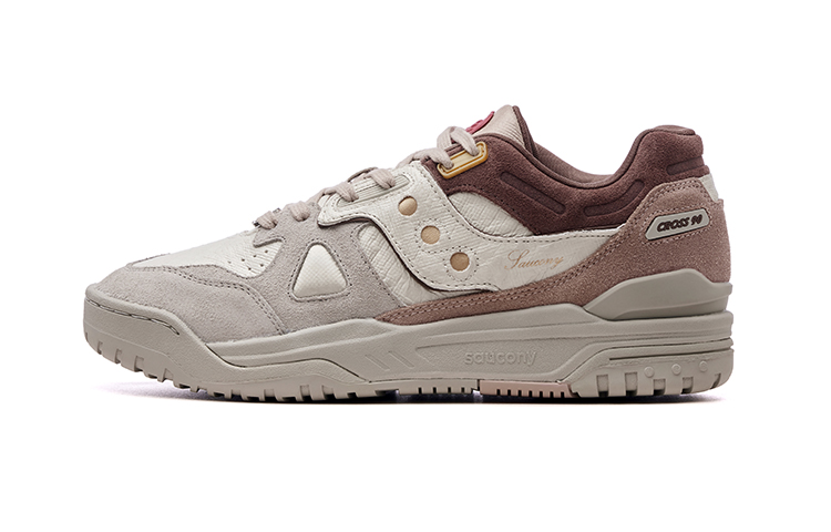 Saucony Cross 90 Low-Top Casual Running Shoes Unisex Beige Brown