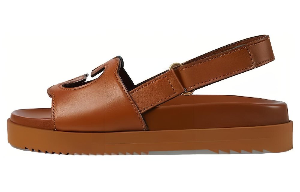 GUCCI Interlocking G Sandals Cuir Leather Women's