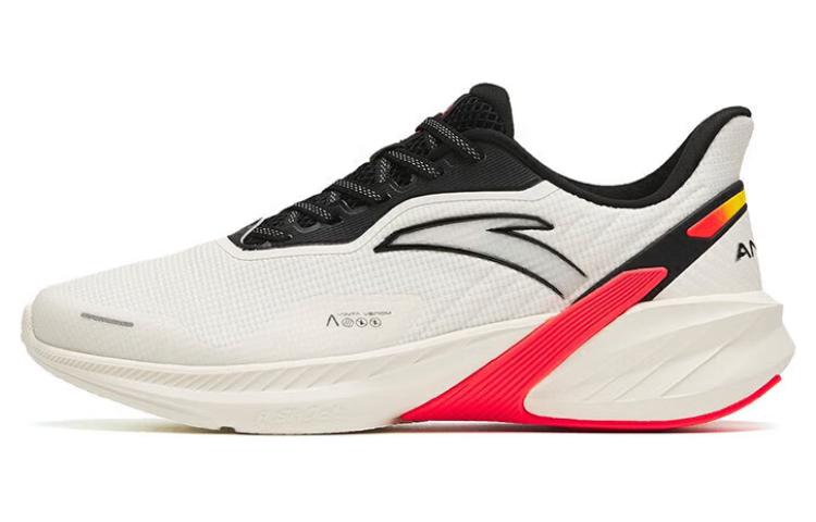 Anta DuCi4 Mesh Cushioned Slip-Resistant Low-Top Running Shoes Men's White Black Red