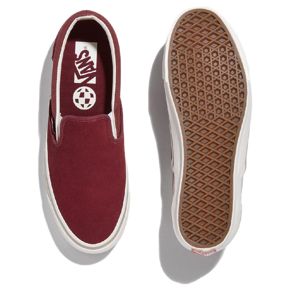 Vans Coverage Slip Resistant And Abrasion Resistant Low Top Skateboard Shoes Unisex Burgundy