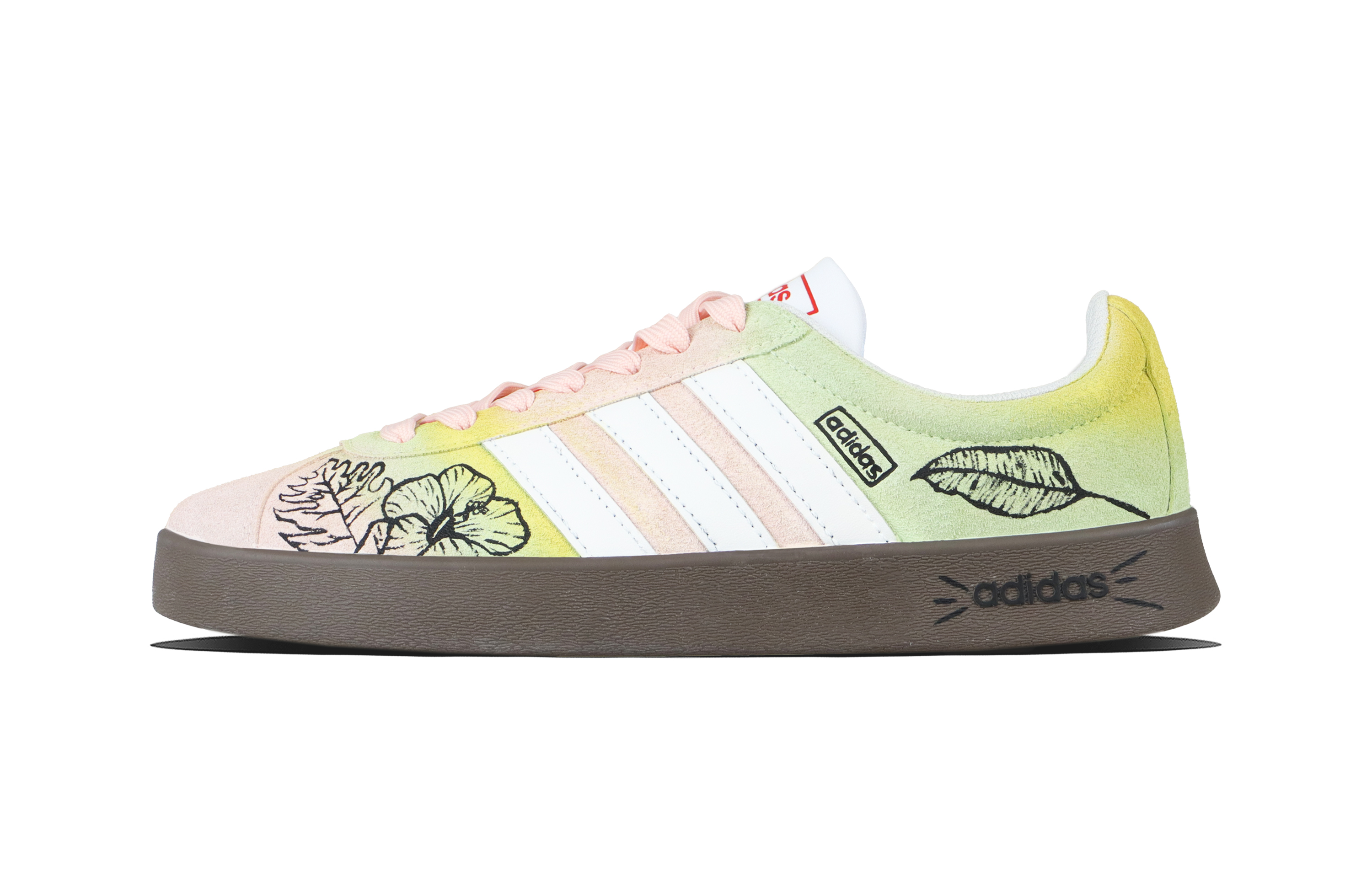 Adidas VL COURT 2.0 Spring Stroll Cushioning, Wear Resistant Low top Skateboard Shoes Unisex Yellow Green