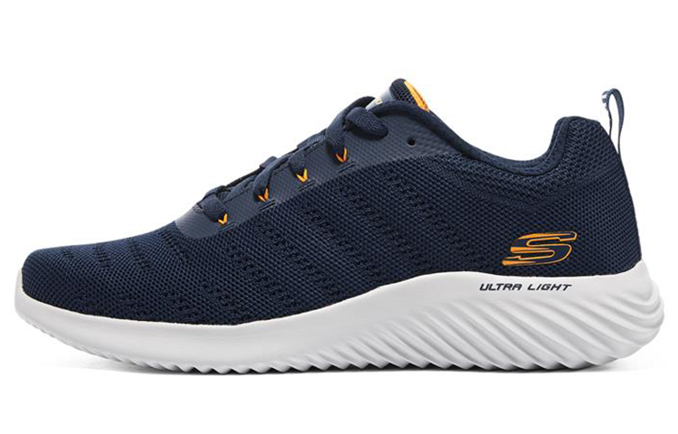 Skechers Bounder Cushioned Anti Slip Wear Resistant Breathable Lightweight Low Top Casual Shoes Men's Blue Orange