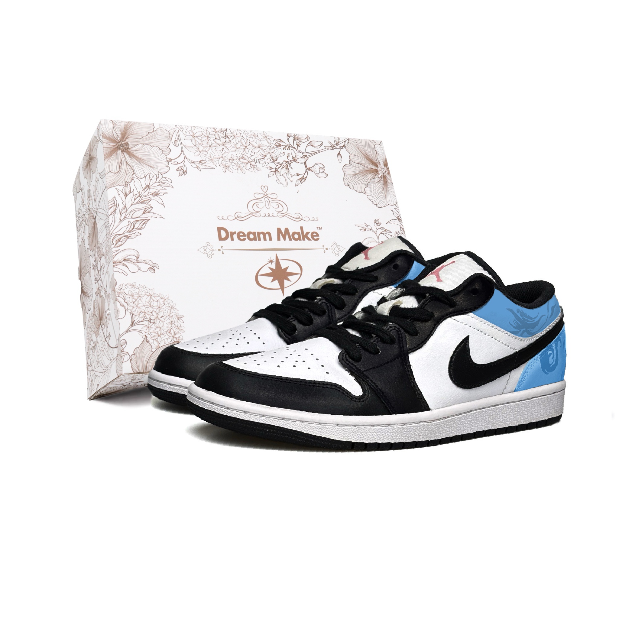 Jordan Air Jordan 1 WAO Abrasion Resistant Low top Vintage Basketball Shoes Unisex Blue