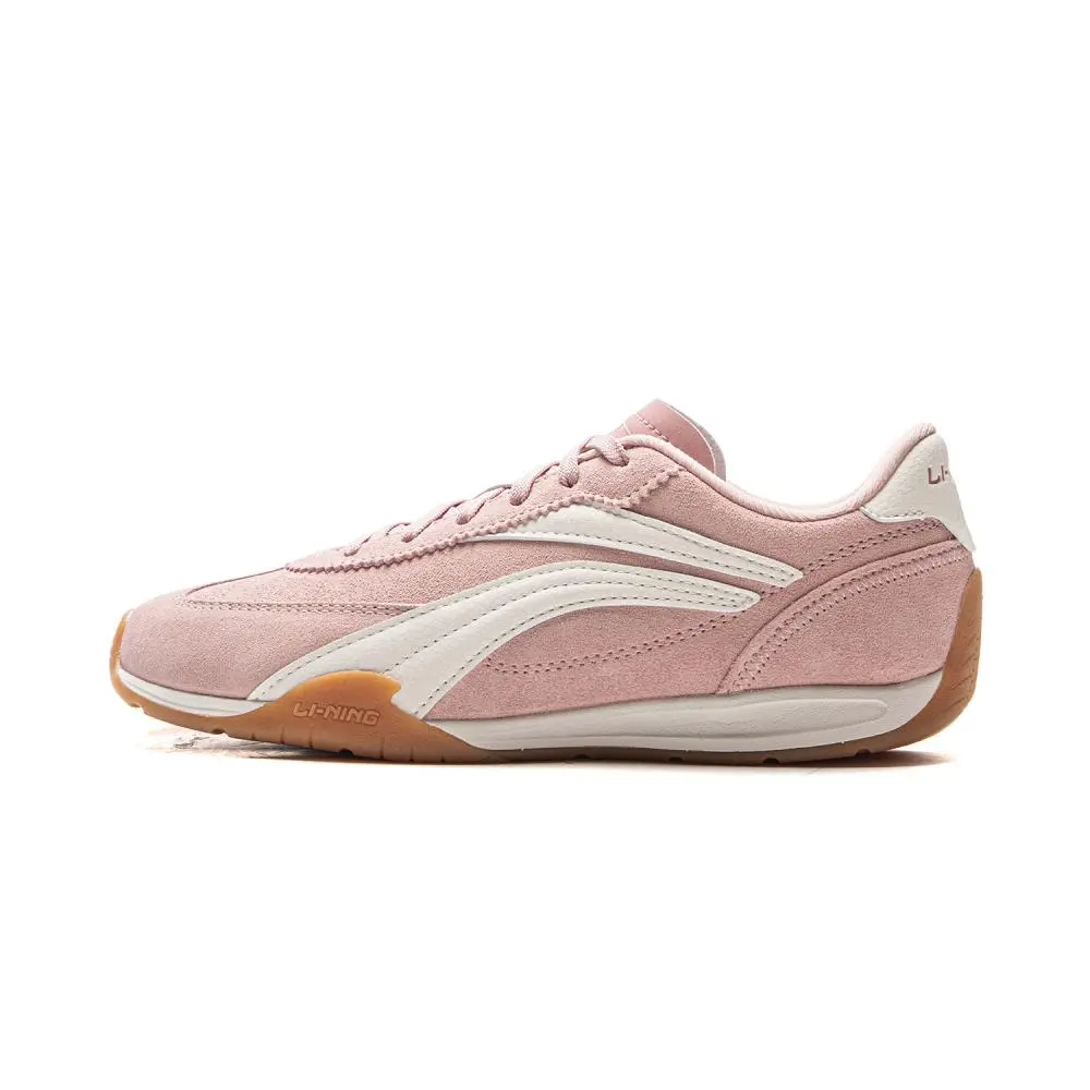 LiNing Film TURBO Slip Resistant, Abrasion Resistant, Lightweight Low Top Casual Shoes Women's Pink White