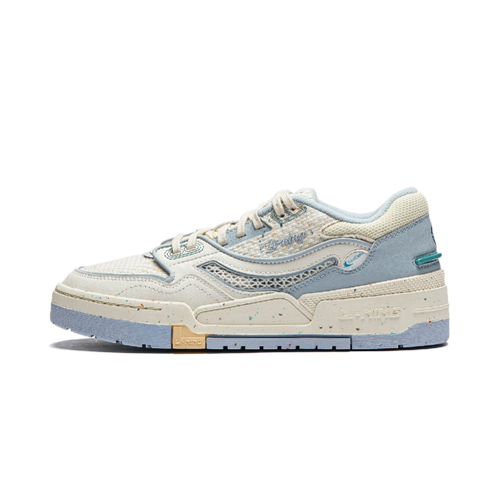 LiNing 001 BTC Slip Resistant Cushioning Abrasion Resistant Balance Support Low top Skateboard Shoes Women's Ivory
