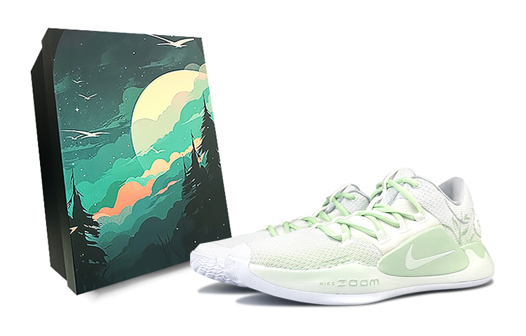 Nike Hyperdunk X Low 10 Cushioned Slip-Resistant Low-Top Basketball Shoes Men's White Green