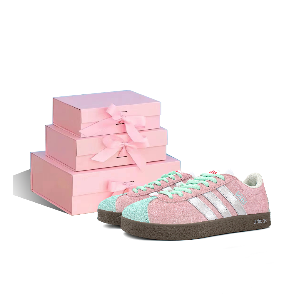 Adidas Neo VL Court 2.0 Skateboard Shoes Unisex Low-Top Pink/Green/Silver