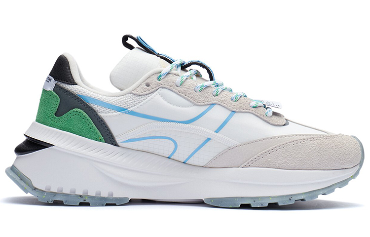 LiNing Cushioned Slip Resistant Abrasion Resistant Low Top Casual Running Shoes Men's White Sand Gray купить в интернет-магазине Yoocart с быстрой доставкой по России.