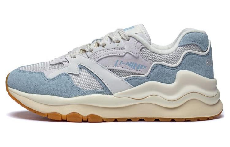 LiNing Mountains And Seas Durable Breathable Low-Top Sports Casual Shoes Women's White Cyan