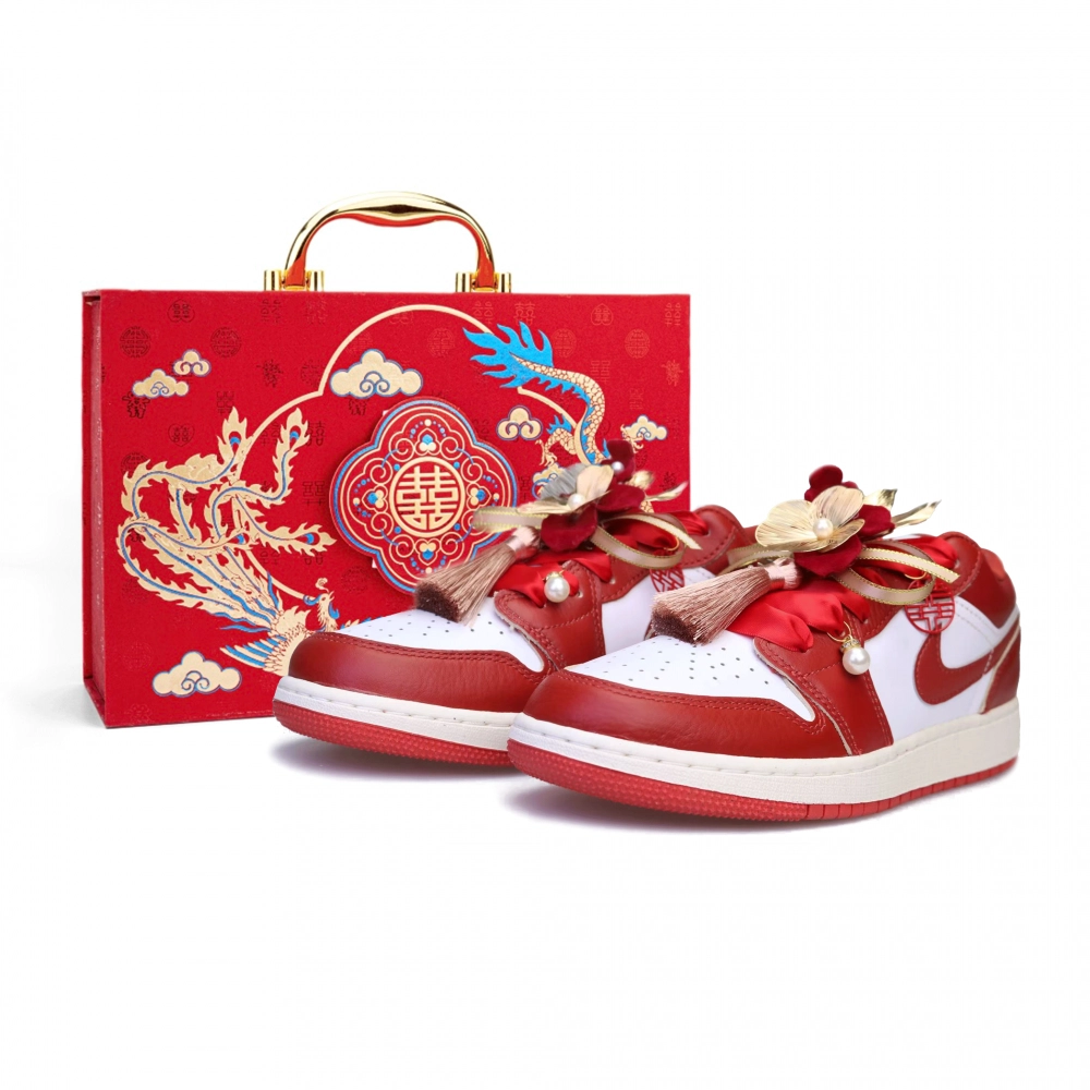 Jordan Air Jordan 1 Vintage Basketball Shoes Unisex Low top White/Red